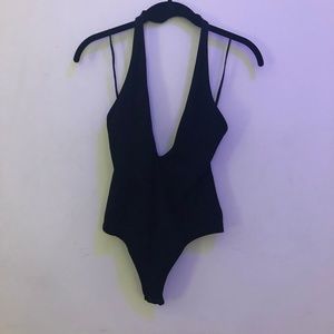 Express Tops - EXPRESS - Black Deep V Neck Bodysuit Express Tops - EXPRESS - Black Deep V Neck Bodysuit